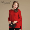 Long Sleeves Cashmere Pure Orange Girls Korea Knit Sweaters Design